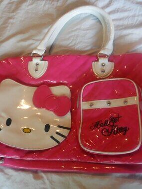 Hello kitty Large Capacity tote Bag For women Y2k Sweet girl PU Leather NO Strap